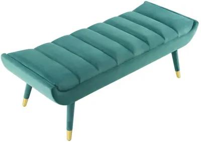 Guess Channel Tufted Performance Velvet Accent Bench