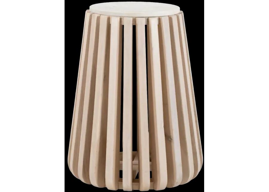 Cyprus Side Table White & Natural