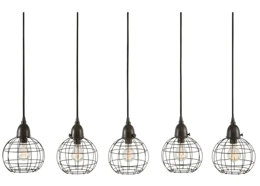 Wire Ball 5-Light Linear Mini Pendant Fixture