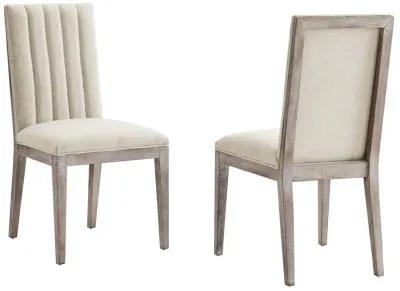 Maisonette French Vintage Tufted Fabric Dining Side Chairs Set of 2