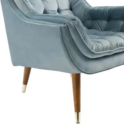 Suggest Button Tufted Performance Velvet Lounge Chair