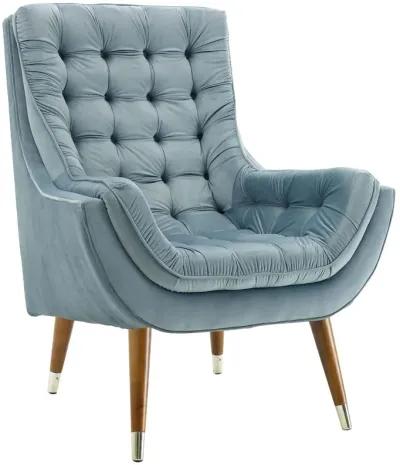 Suggest Button Tufted Performance Velvet Lounge Chair