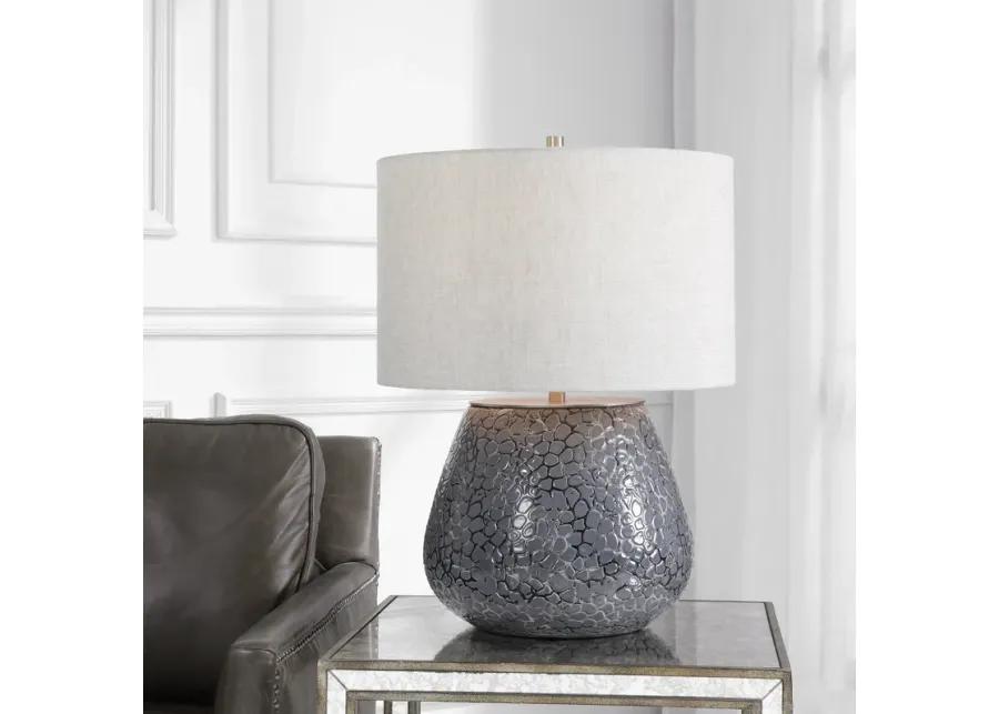 Pebbles Metallic Gray Table Lamp