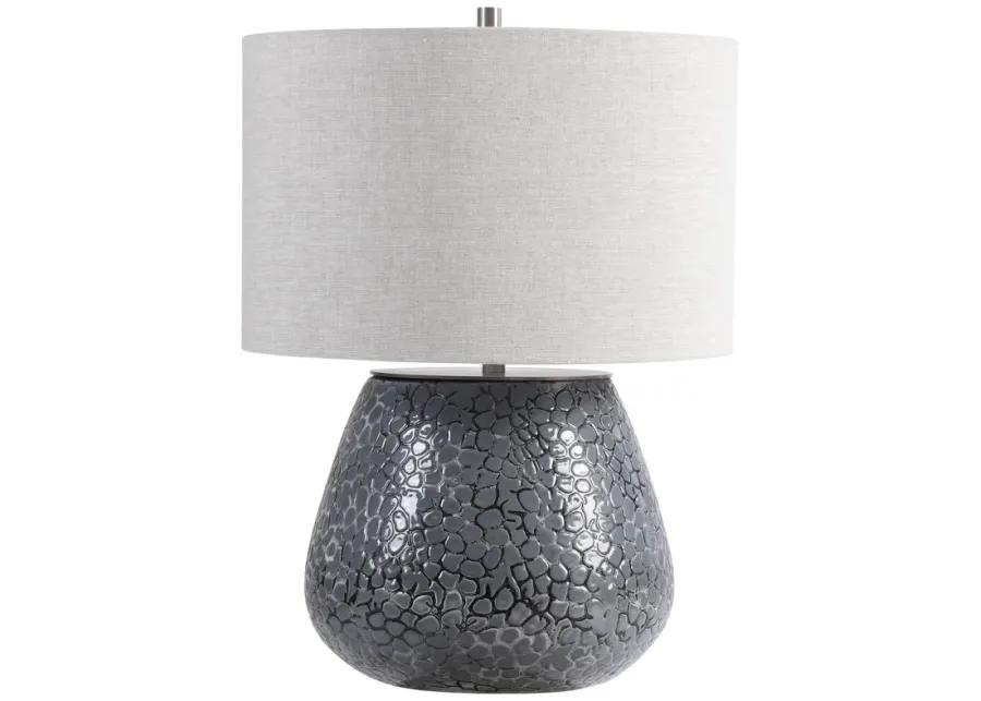 Pebbles Metallic Gray Table Lamp