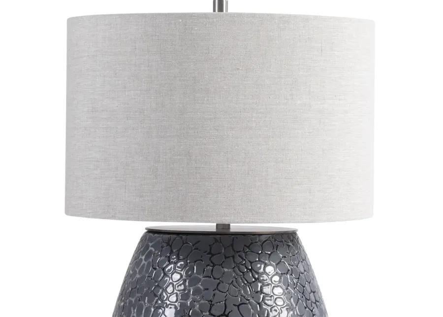 Pebbles Metallic Gray Table Lamp