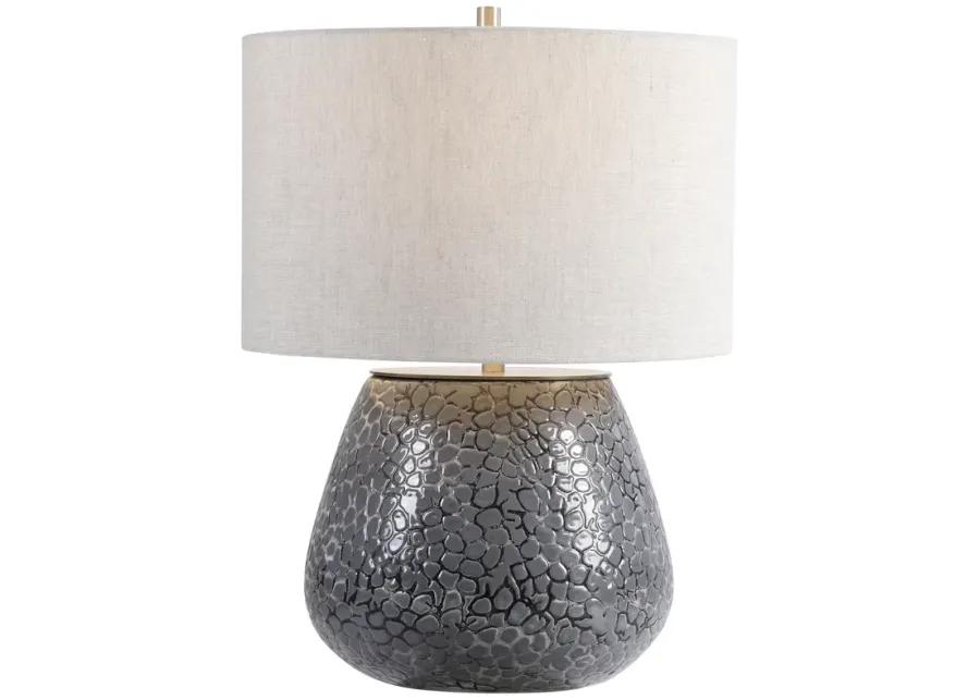 Pebbles Metallic Gray Table Lamp