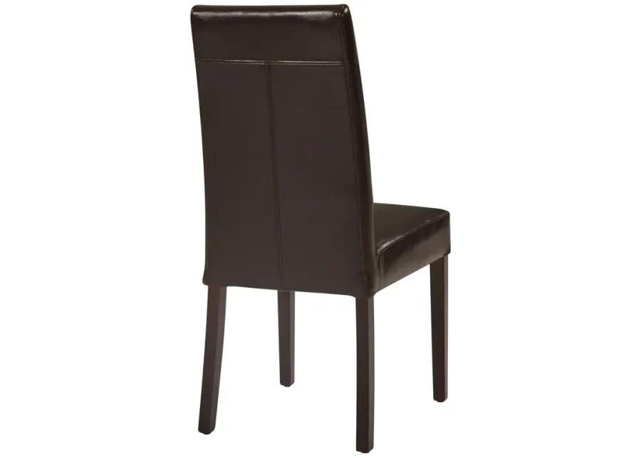 Hartford Leather Dining Side Chair, Brown (Set of 2)