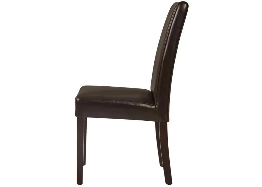 Hartford Leather Dining Side Chair, Brown (Set of 2)