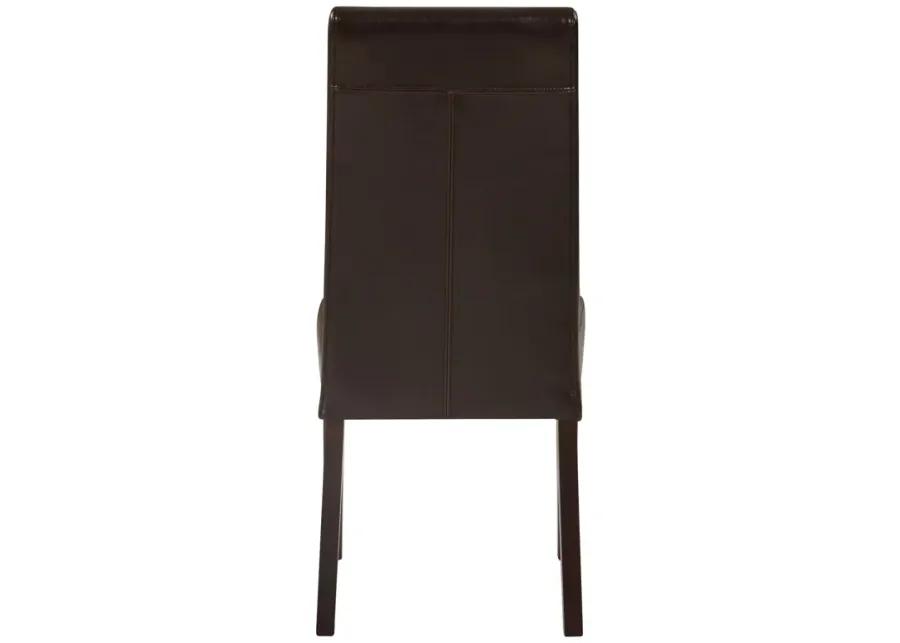 Hartford Leather Dining Side Chair, Brown (Set of 2)