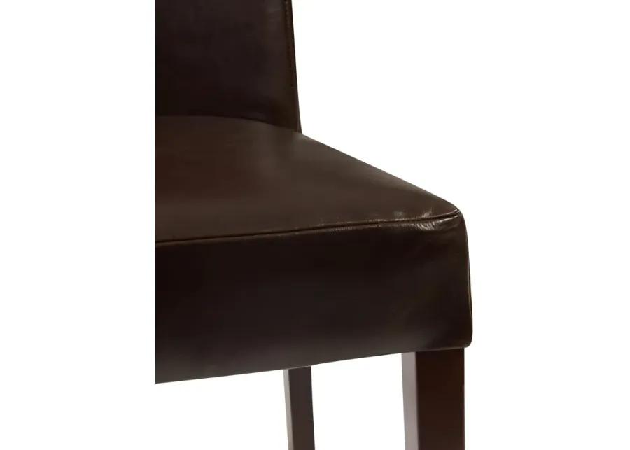 Hartford Leather Dining Side Chair, Brown (Set of 2)