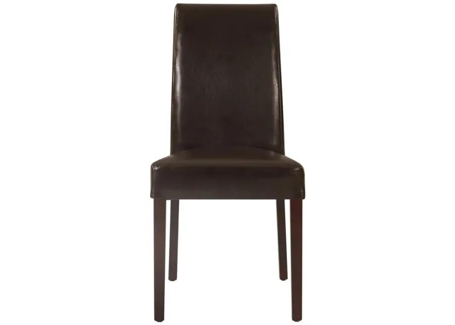 Hartford Leather Dining Side Chair, Brown (Set of 2)