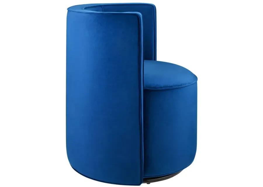 Della Performance Velvet Fabric Swivel Chair