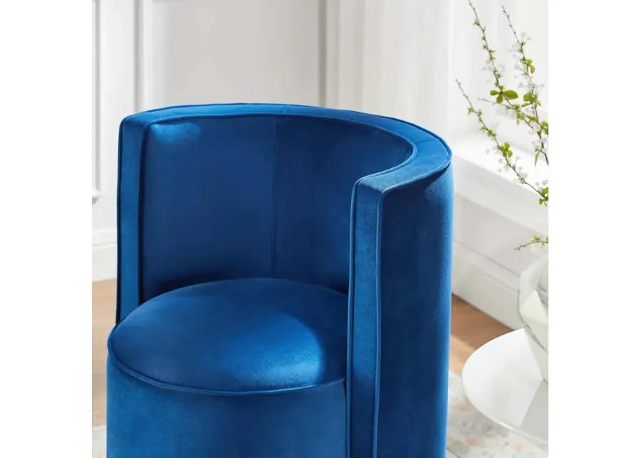 Della Performance Velvet Fabric Swivel Chair