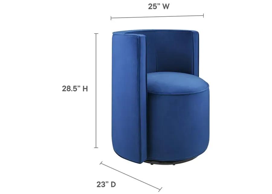 Della Performance Velvet Fabric Swivel Chair