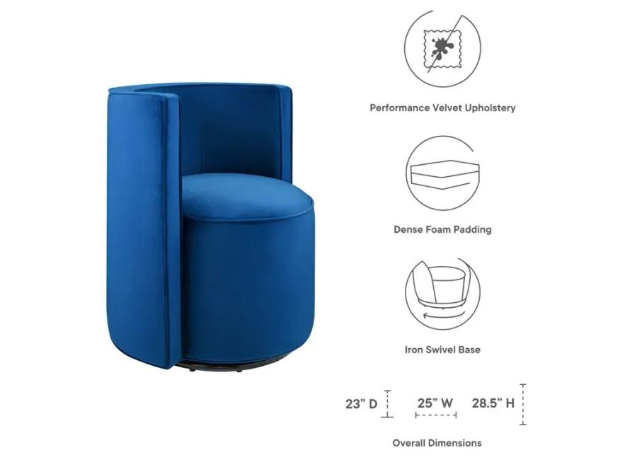 Della Performance Velvet Fabric Swivel Chair