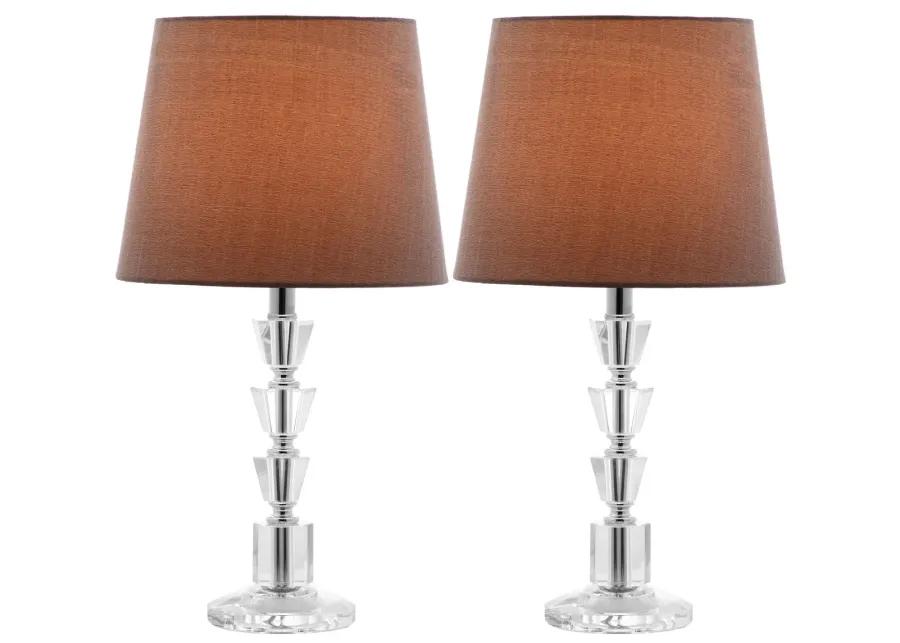 Harlow 16-Inch H Tiered Crystal Dark Grey Lamp - Set of 2