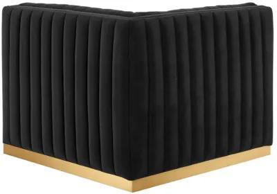 Conjure Channel Tufted Performance Velvet Left Corner Chair