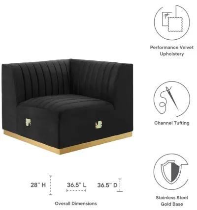 Conjure Channel Tufted Performance Velvet Left Corner Chair