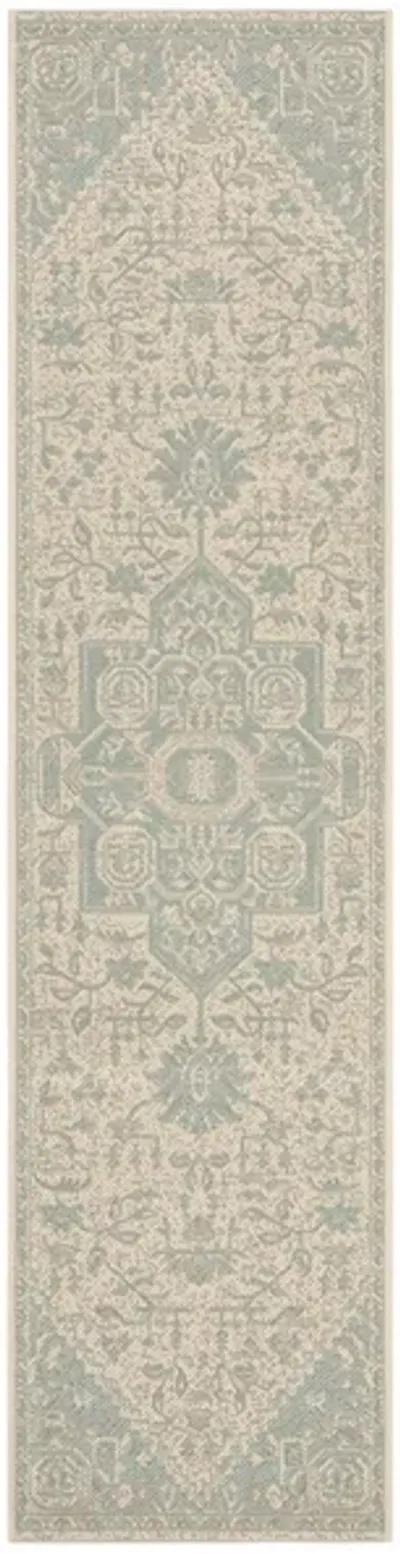 Safavieh BEACH HOUSE Collection BHS138K-24 Aqua / Cream 2'-2" X 4'