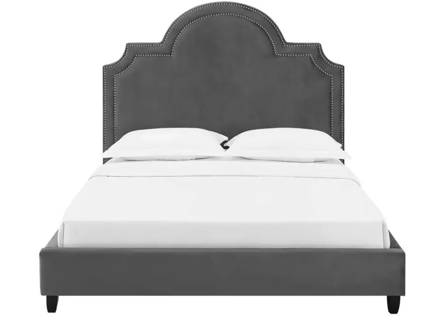 Primrose Queen Performance Velvet Platform Bed