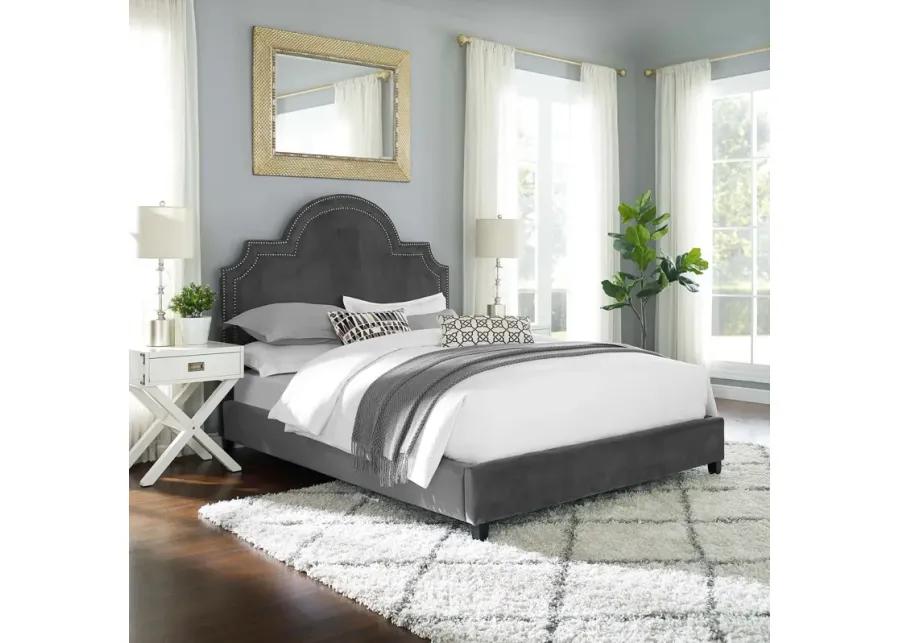 Primrose Queen Performance Velvet Platform Bed