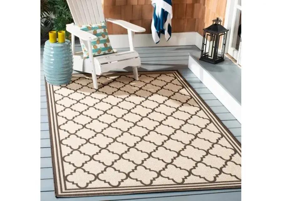 Safavieh BEACH HOUSE Collection BHS121U-5 Creme / Brown 5'-3" X 7'-6"