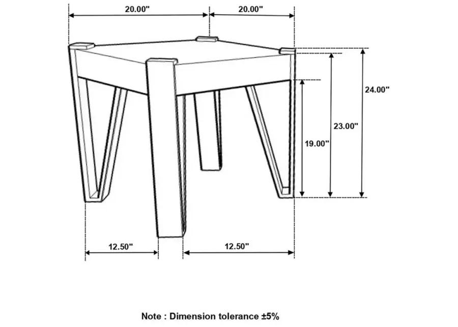 Winston Wooden Square Top End Table Natural and Matte Black