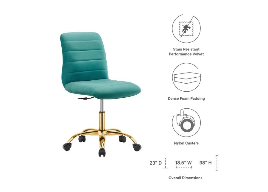 Ripple Armless Performance Velvet Office Chair