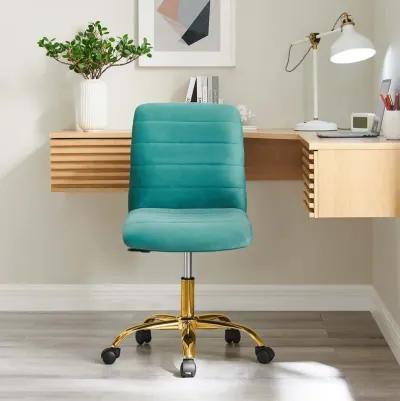 Ripple Armless Performance Velvet Office Chair