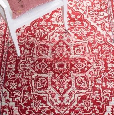 Brentwood 832 Red / Ivory 2' X 8' Runner Powerloomed Rug