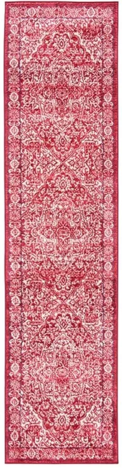 Brentwood 832 Red / Ivory 2' X 8' Runner Powerloomed Rug