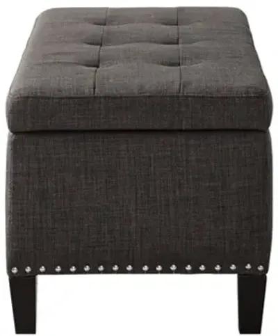 Madison Park Shandra II Charcoal Tufted Top Soft Close Storage Bench