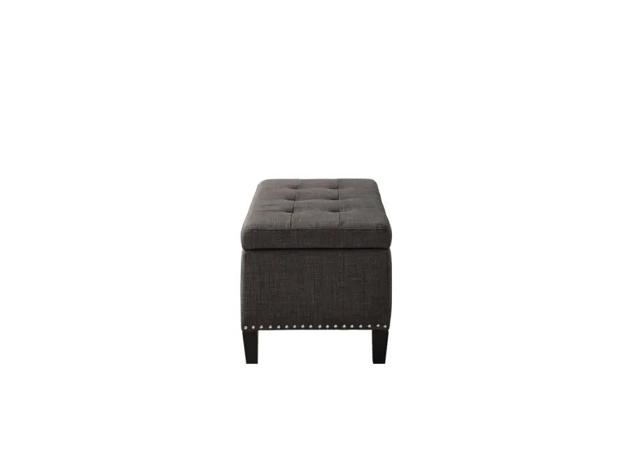 Madison Park Shandra II Charcoal Tufted Top Soft Close Storage Bench