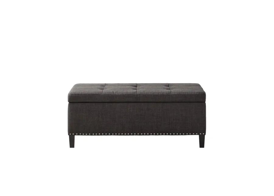 Madison Park Shandra II Charcoal Tufted Top Soft Close Storage Bench