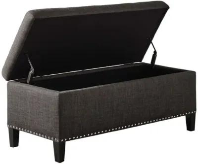 Madison Park Shandra II Charcoal Tufted Top Soft Close Storage Bench