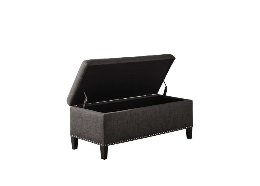 Madison Park Shandra II Charcoal Tufted Top Soft Close Storage Bench