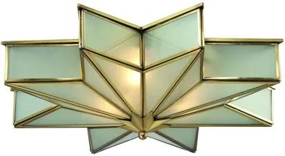 Decostar 21" Wide 3-Light Flush Mount - Brushed Brass