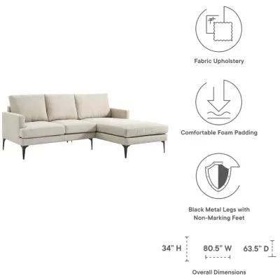 Evermore Right-Facing Upholstered Fabric Sectional