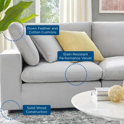 Commix Down Filled Overstuffed Performance Velvet 5-Piece Sectional Sofa