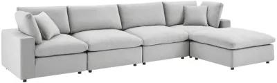 Commix Down Filled Overstuffed Performance Velvet 5-Piece Sectional Sofa