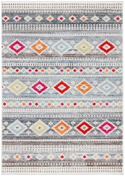 ADIRONDACK Contemporary Light Grey / Ivory 3' X 5' Powerloomed Rug