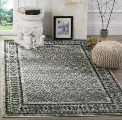 Adirondack Contemporary Ivory / Silver 2'-6" X 10' Powerloomed Rug