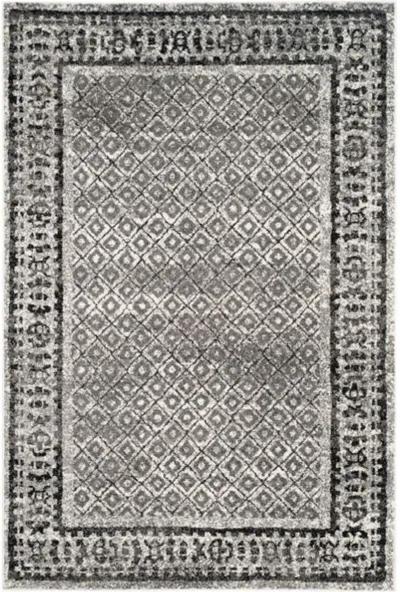 Adirondack Contemporary Ivory / Silver 2'-6" X 10' Powerloomed Rug