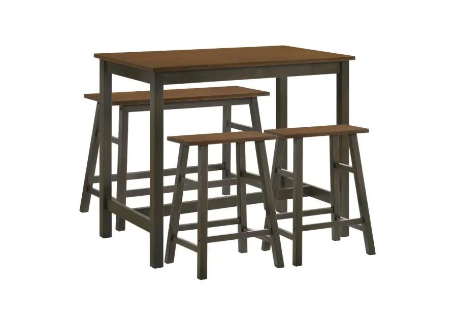 Connie 4-piece Counter Height Set Chestnut and Dark Brown