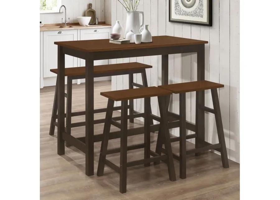 Connie 4-piece Counter Height Set Chestnut and Dark Brown