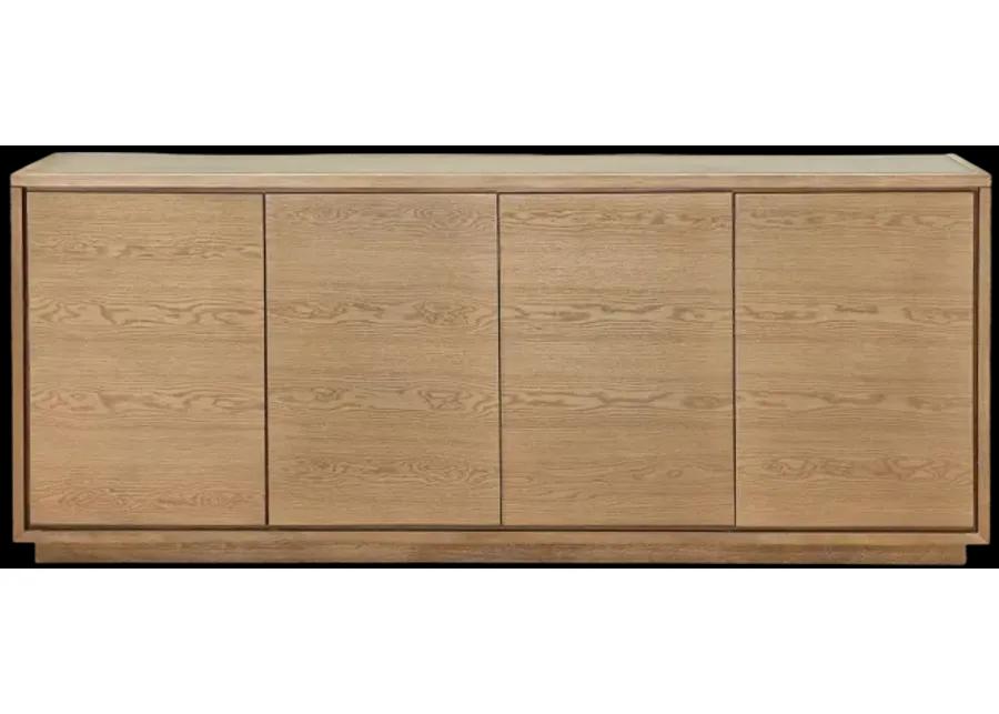 One Modern Coastal Four Door Sideboard in White Oak