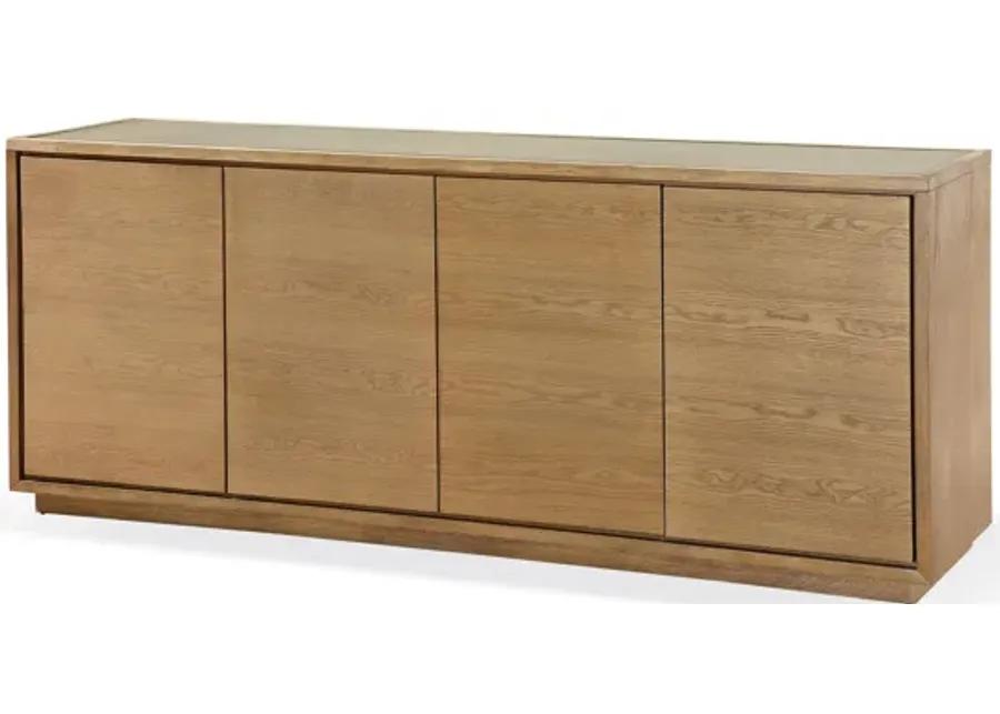 One Modern Coastal Four Door Sideboard in White Oak