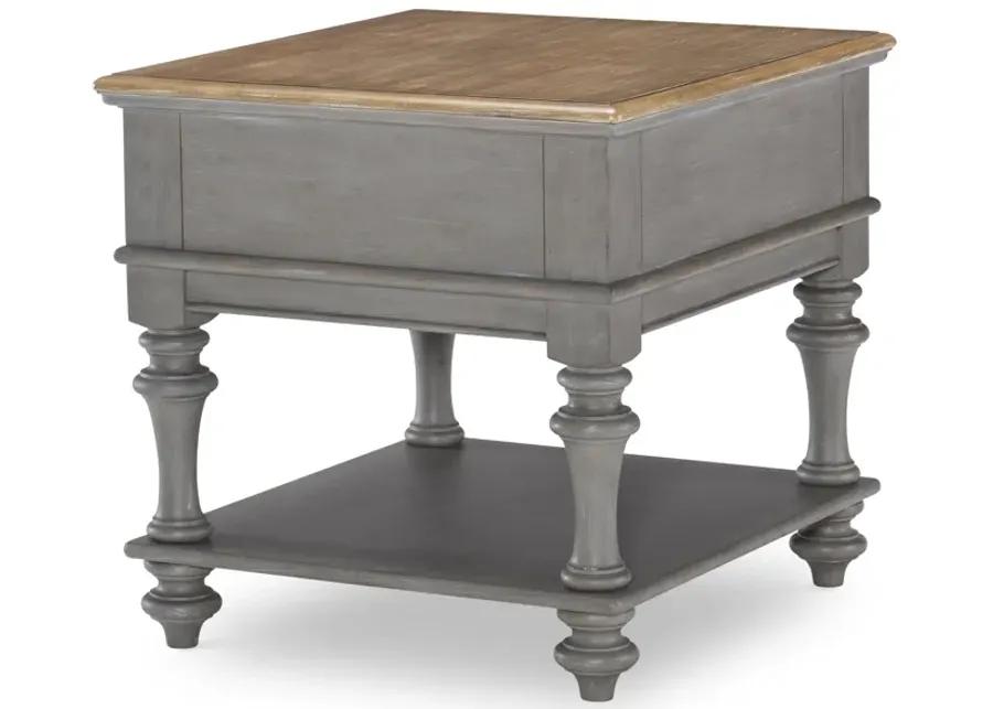 Kingston (Sandalwood Brown + Tweed Gray) End Table