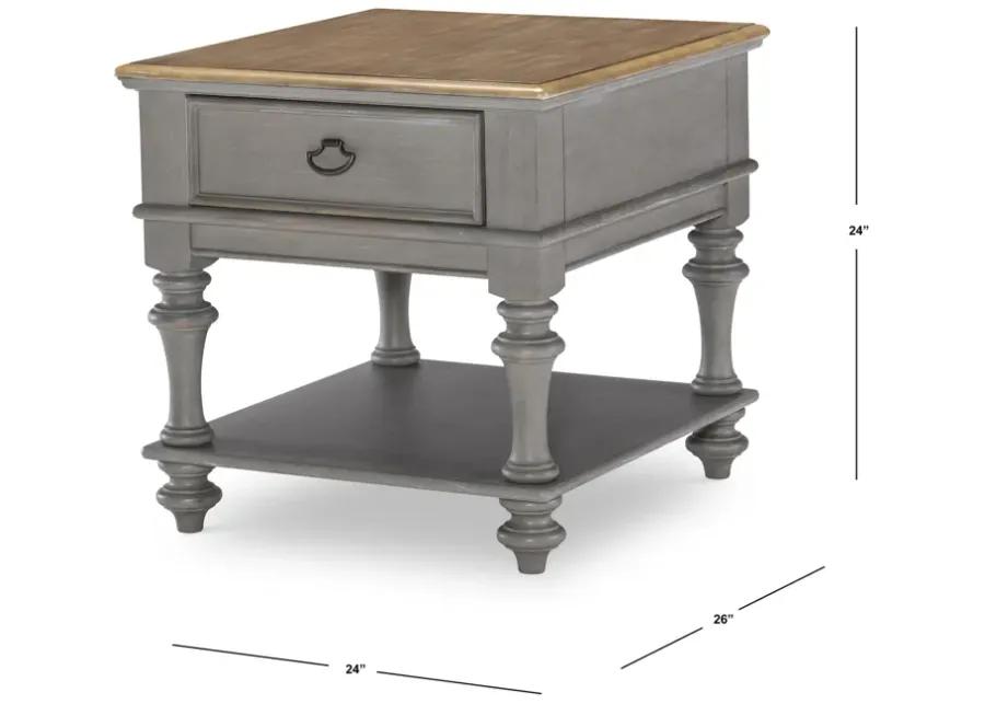 Kingston (Sandalwood Brown + Tweed Gray) End Table