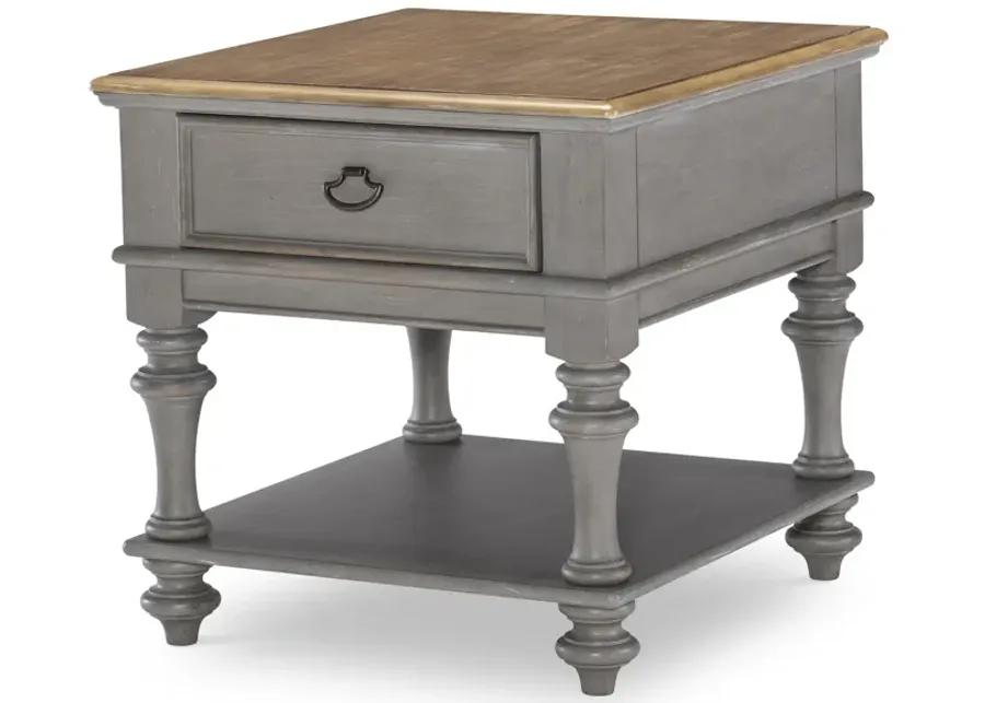 Kingston (Sandalwood Brown + Tweed Gray) End Table